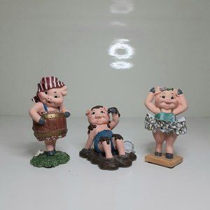 'Piggettes' Figurines - Lot of 3 - 1996 - by Ellen Kamysz - Hand Painted